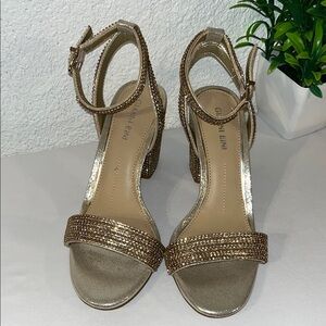 Gianni Bini Gold Rhinestone Heels